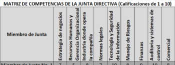 Matriz de selección de uno o más miembros de Junta Directiva
