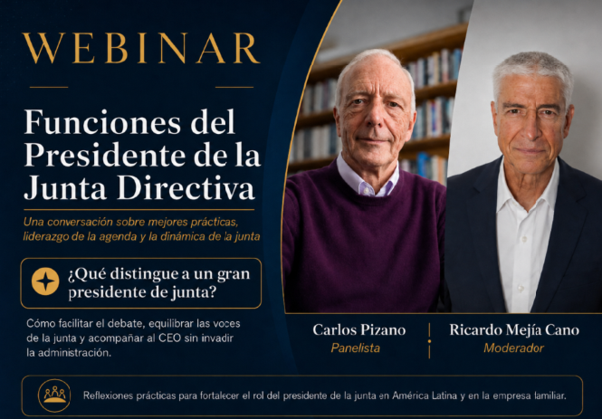 Webinar sobre las funciones del presidente de la junta directiva